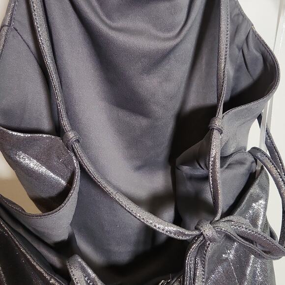 ABOUT US NWT Silver Halter Open Back Mini Dress, Size XS - Picture 14 of 14